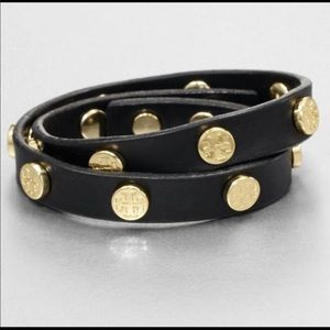 Tory Burch Double Wrap Leather Bracelet
